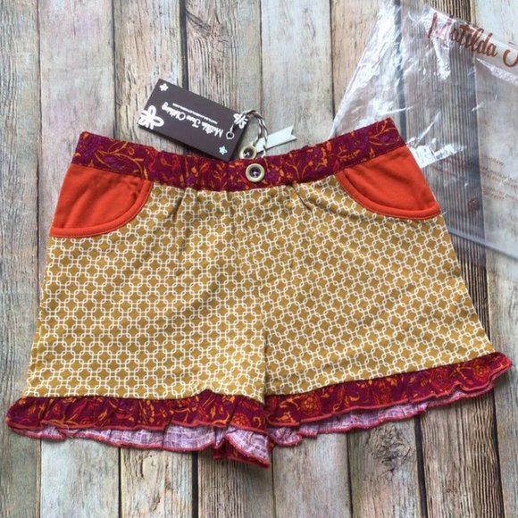 Matilda Jane Girls Woodrose Mixed Print Shorts Size 10 New with tag - Picture 1 of 5